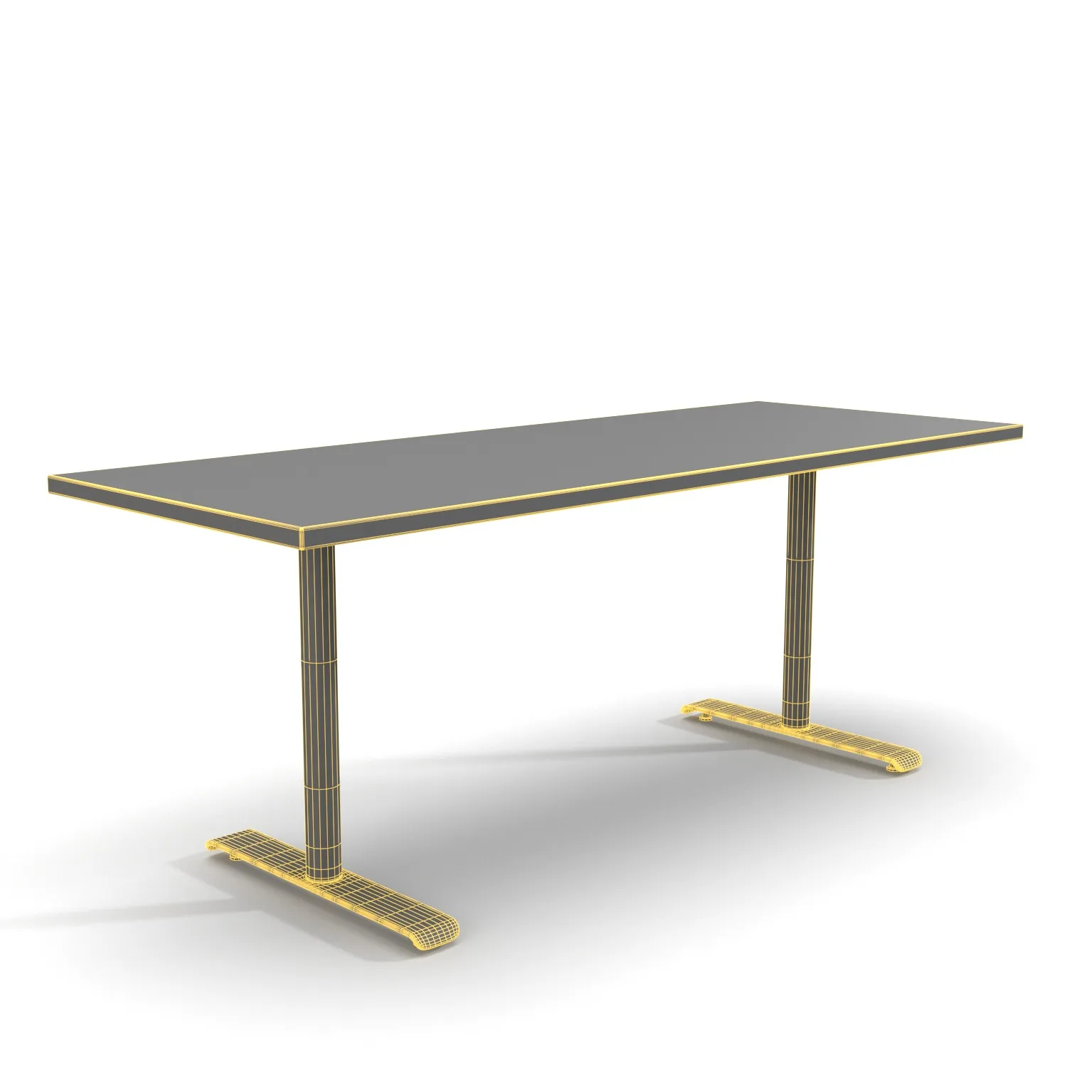 Twin Rectangular Meeting Table PBR 3D Model_07